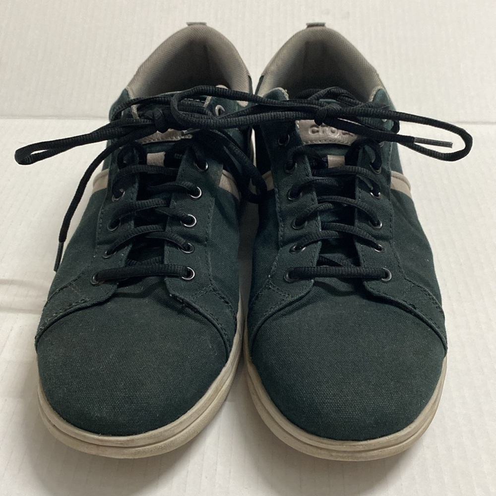 Crocs Black and grey canvas Torino Lace Up Sneaker Shoes MENS‎ size 12